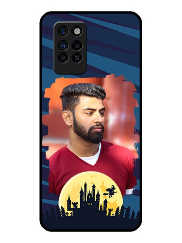 Custom Infinix Note 10 Pro Photo Printing on Glass Case - Halloween Witch Design