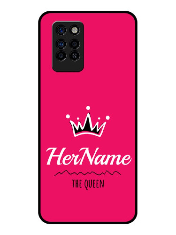 Custom Infinix Note 10 Pro Glass Phone Case Queen with Name