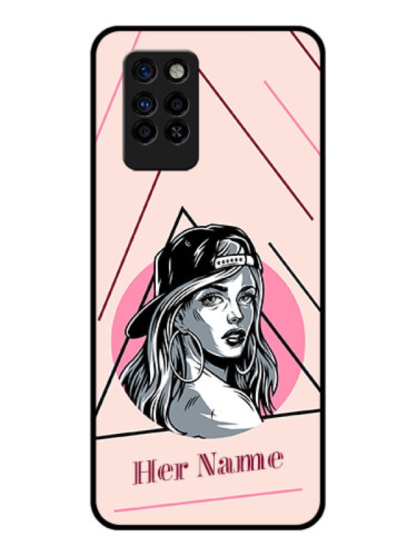 Custom Infinix Note 10 Pro Personalized Glass Phone Case - Rockstar Girl Design