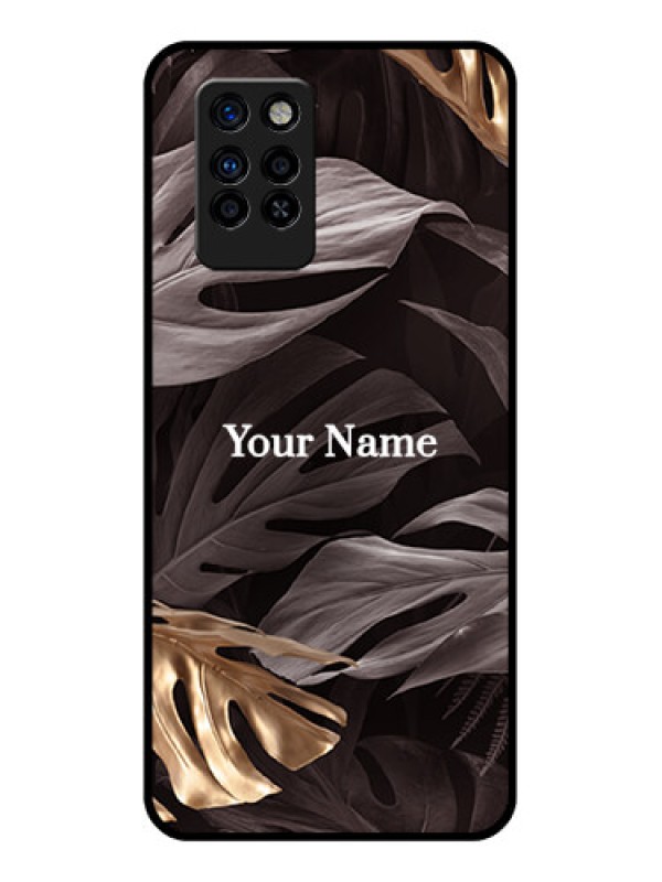 Custom Infinix Note 10 Pro Personalised Glass Phone Case - Wild Leaves digital paint Design