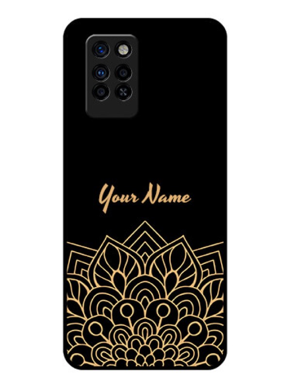Custom Infinix Note 10 Pro Custom Glass Phone Case - Golden mandala Design