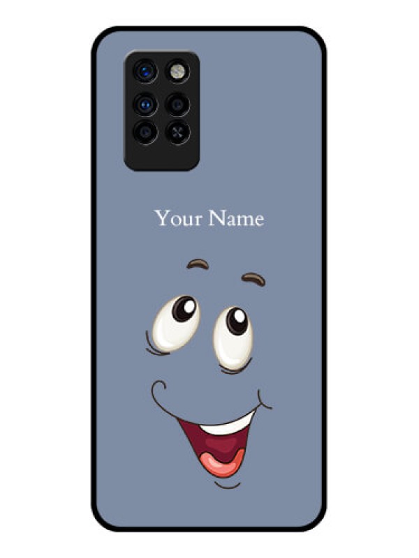 Custom Infinix Note 10 Pro Photo Printing on Glass Case - Laughing Cartoon Face Design