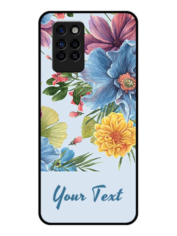 Custom Infinix Note 10 Pro Custom Glass Mobile Case - Stunning Watercolored Flowers Painting Design