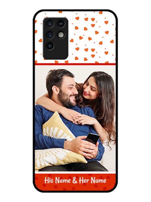 Custom Infinix Note 10 Custom Glass Phone Case - Orange Love Symbol Design