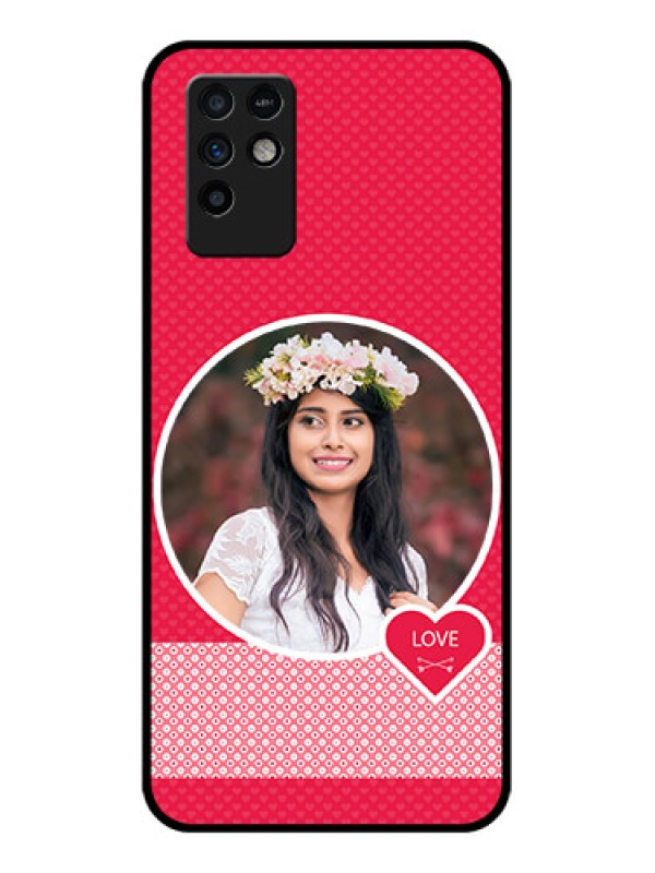 Custom Infinix Note 10 Personalised Glass Phone Case - Pink Pattern Design