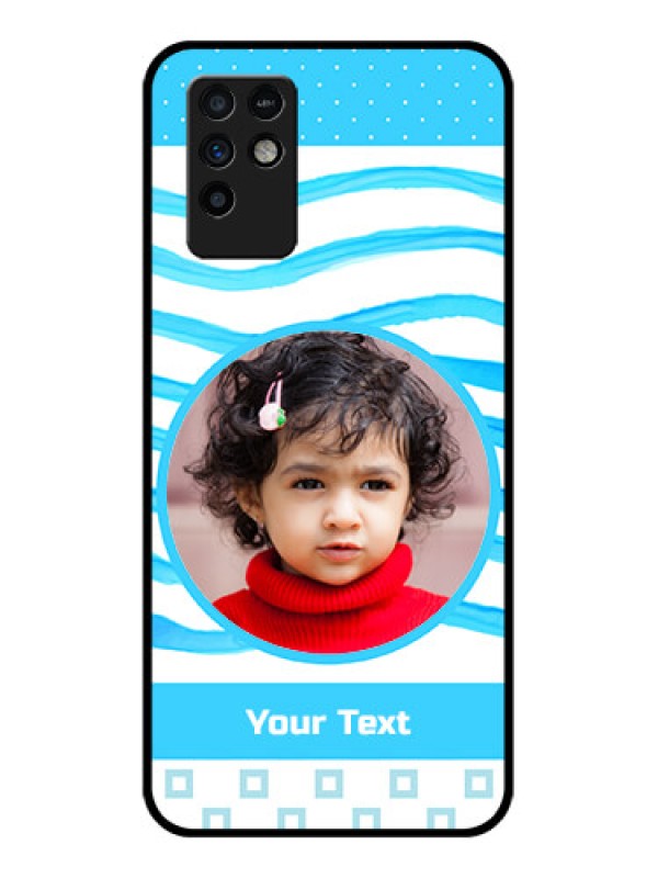 Custom Infinix Note 10 Custom Glass Phone Case - Simple Blue Case Design