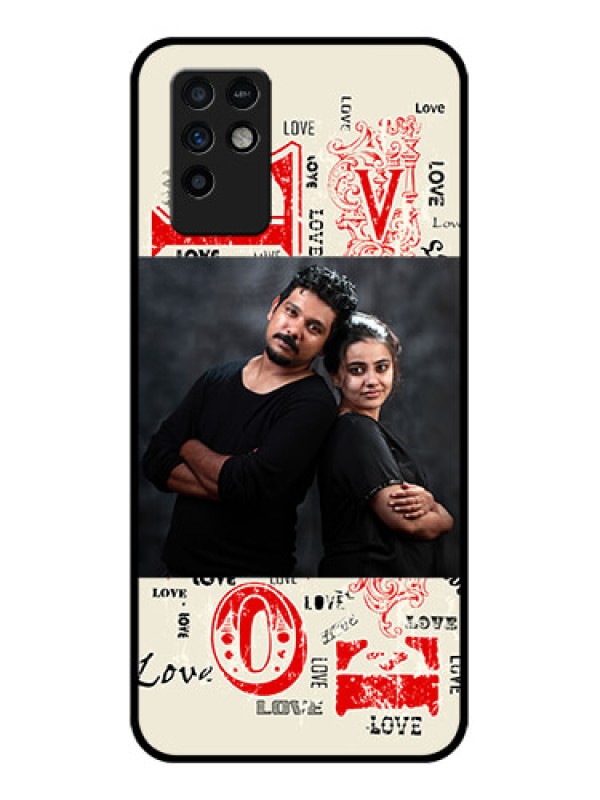 Custom Infinix Note 10 Photo Printing on Glass Case - Trendy Love Design Case