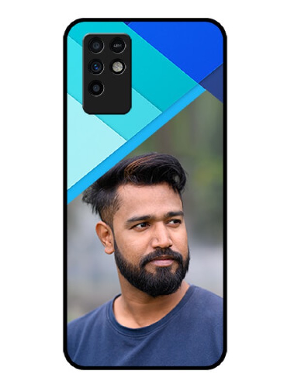 Custom Infinix Note 10 Custom Glass Phone Case - Blue Pattern Design