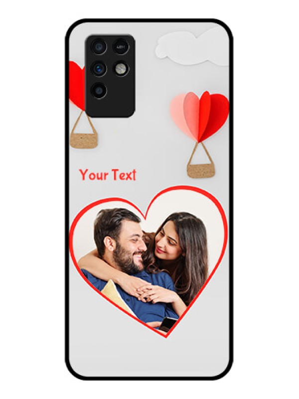 Custom Infinix Note 10 Custom Glass Mobile Case - Parachute Love Design