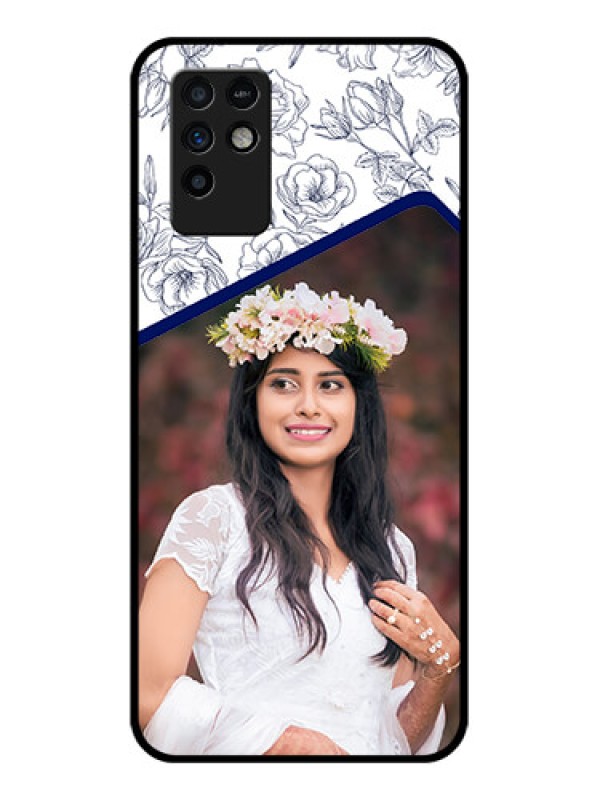 Custom Infinix Note 10 Personalized Glass Phone Case - Premium Floral Design