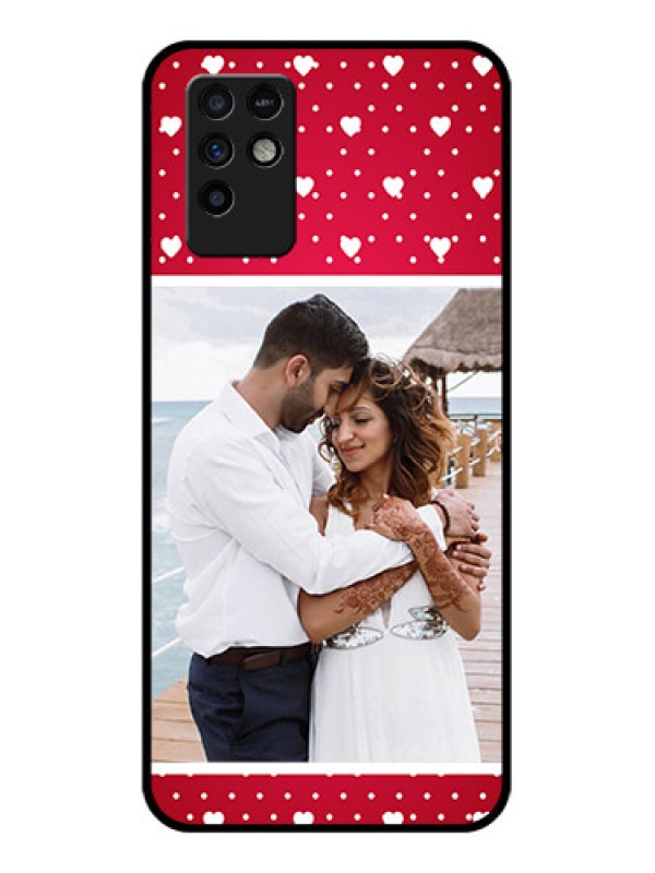 Custom Infinix Note 10 Photo Printing on Glass Case - Hearts Mobile Case Design