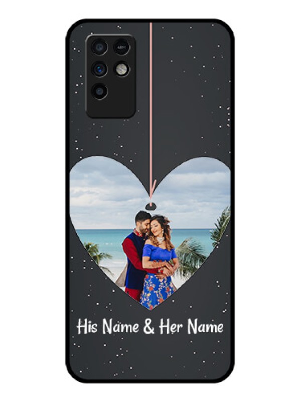 Custom Infinix Note 10 Custom Glass Phone Case - Hanging Heart Design