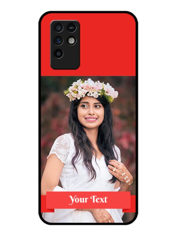 Custom Infinix Note 10 Custom Glass Phone Case - Simple Red Color Design