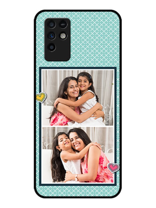 Custom Infinix Note 10 Custom Glass Phone Case - 2 Image Holder with Pattern Design