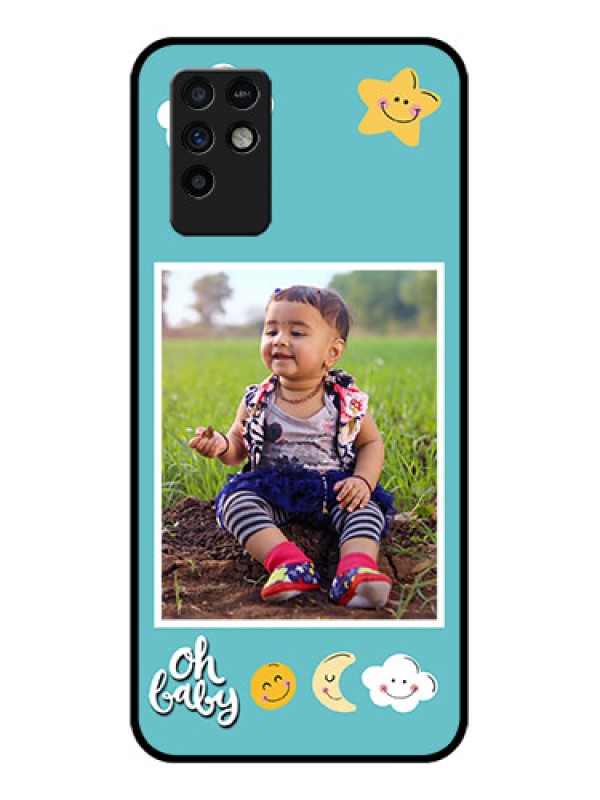 Custom Infinix Note 10 Personalized Glass Phone Case - Smiley Kids Stars Design