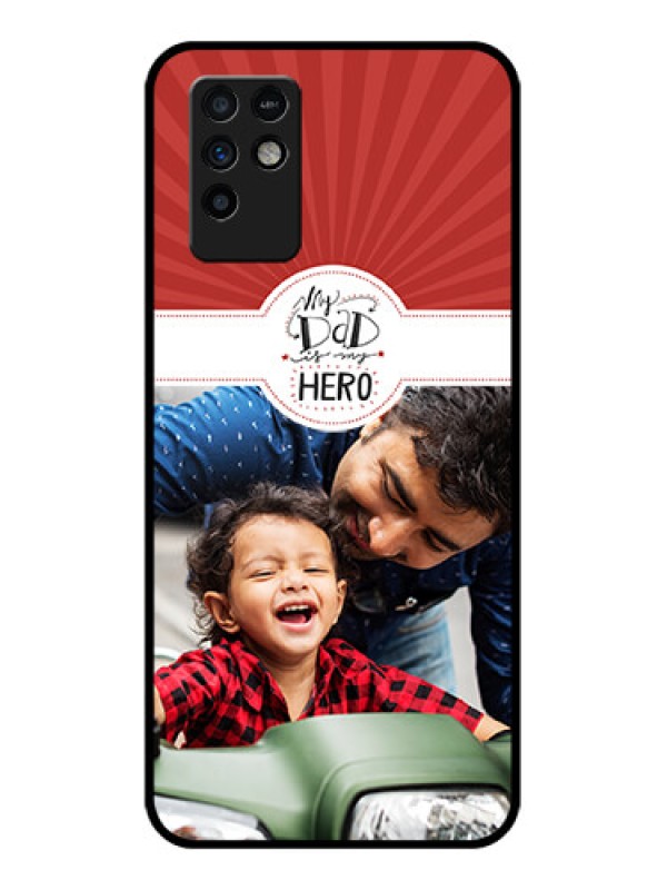 Custom Infinix Note 10 Photo Printing on Glass Case - My Dad Hero Design