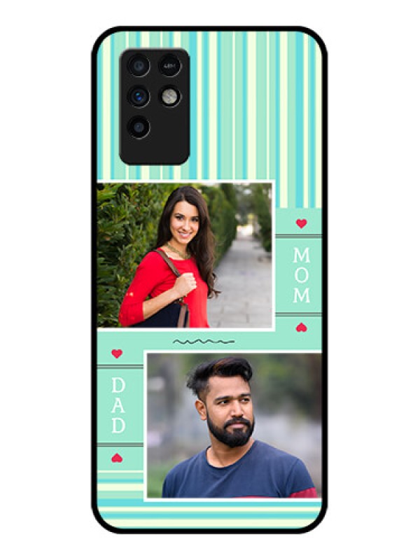 Custom Infinix Note 10 Custom Glass Phone Case - Mom & Dad Pic Design