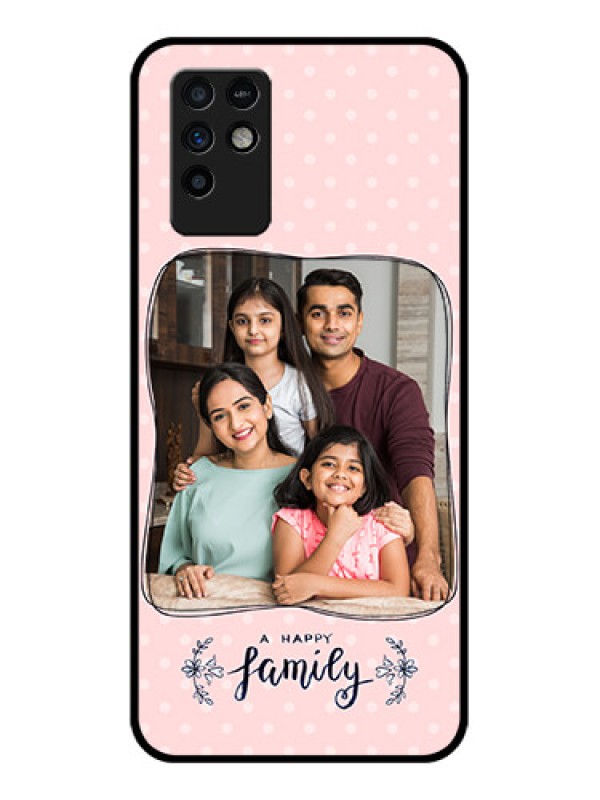Custom Infinix Note 10 Custom Glass Phone Case - Family with Dots Design