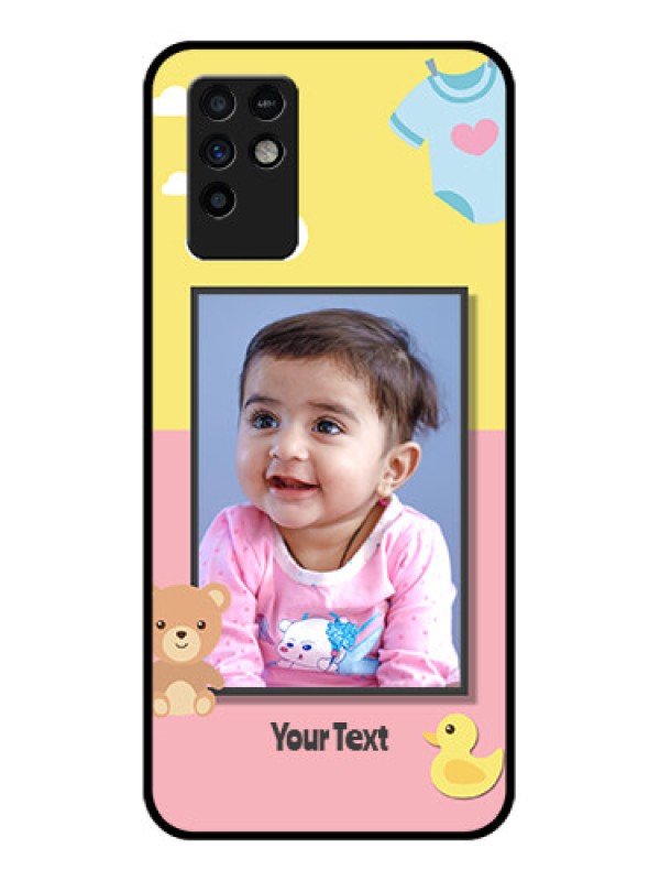 Custom Infinix Note 10 Photo Printing on Glass Case - Kids 2 Color Design