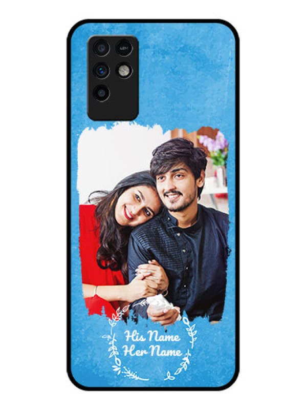 Custom Infinix Note 10 Custom Glass Phone Case - Blue Color Vintage Design