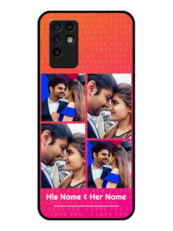 Custom Infinix Note 10 Custom Glass Phone Case - I Love You Pink Design