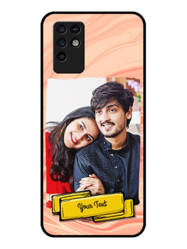 Custom Infinix Note 10 Personalized Glass Phone Case - Marble Texture Design