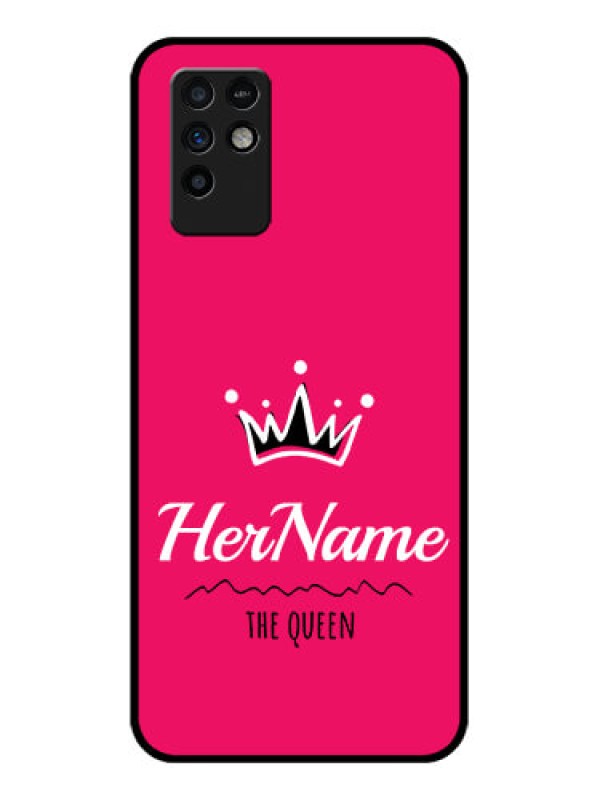 Custom Infinix Note 10 Glass Phone Case Queen with Name