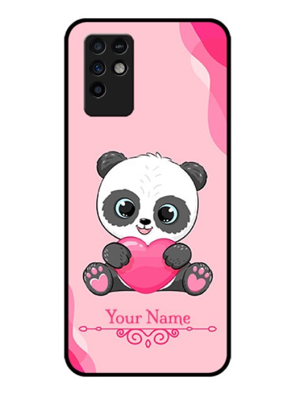 Custom Infinix Note 10 Custom Glass Mobile Case - Cute Panda Design