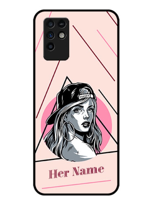 Custom Infinix Note 10 Personalized Glass Phone Case - Rockstar Girl Design