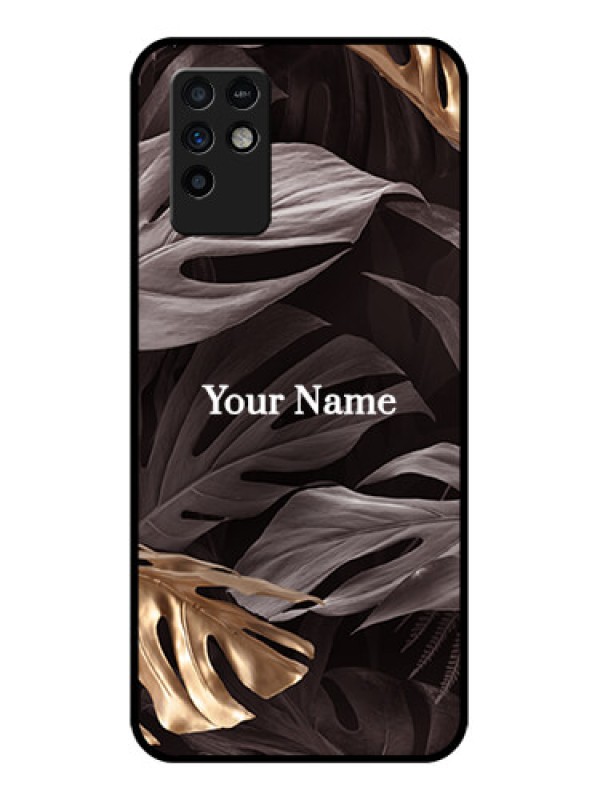 Custom Infinix Note 10 Personalised Glass Phone Case - Wild Leaves digital paint Design