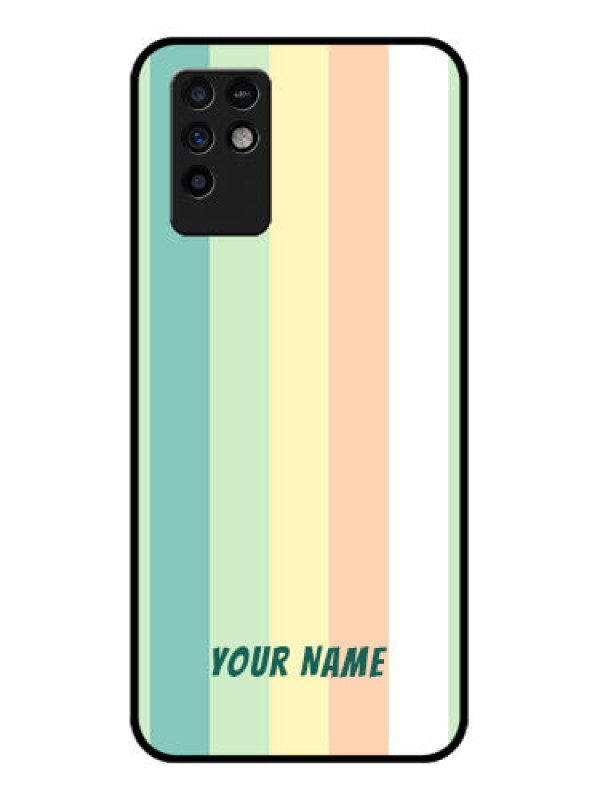 Custom Infinix Note 10 Photo Printing on Glass Case - Multi-colour Stripes Design