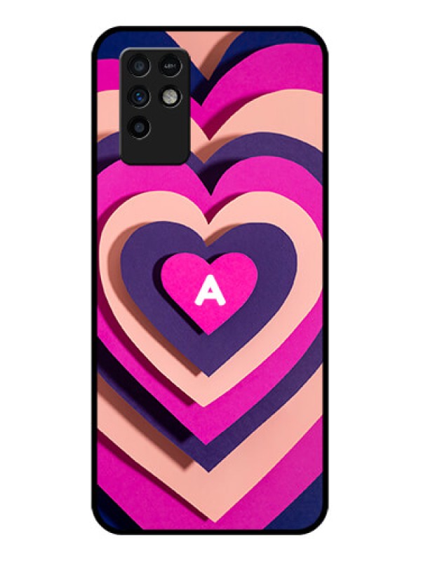 Custom Infinix Note 10 Custom Glass Mobile Case - Cute Heart Pattern Design