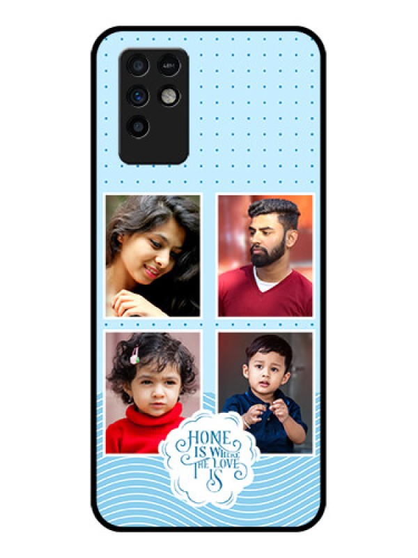 Custom Infinix Note 10 Custom Glass Phone Case - Cute love quote with 4 pic upload Design