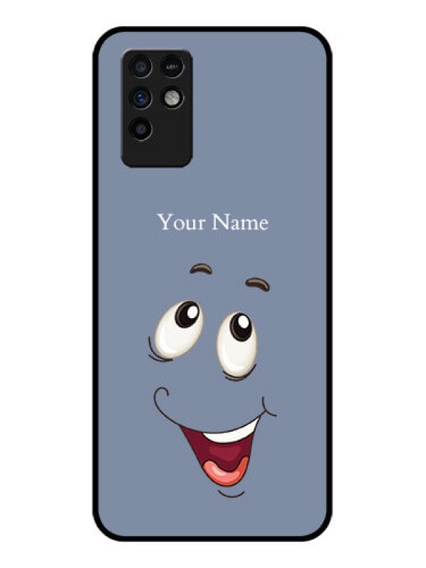 Custom Infinix Note 10 Photo Printing on Glass Case - Laughing Cartoon Face Design