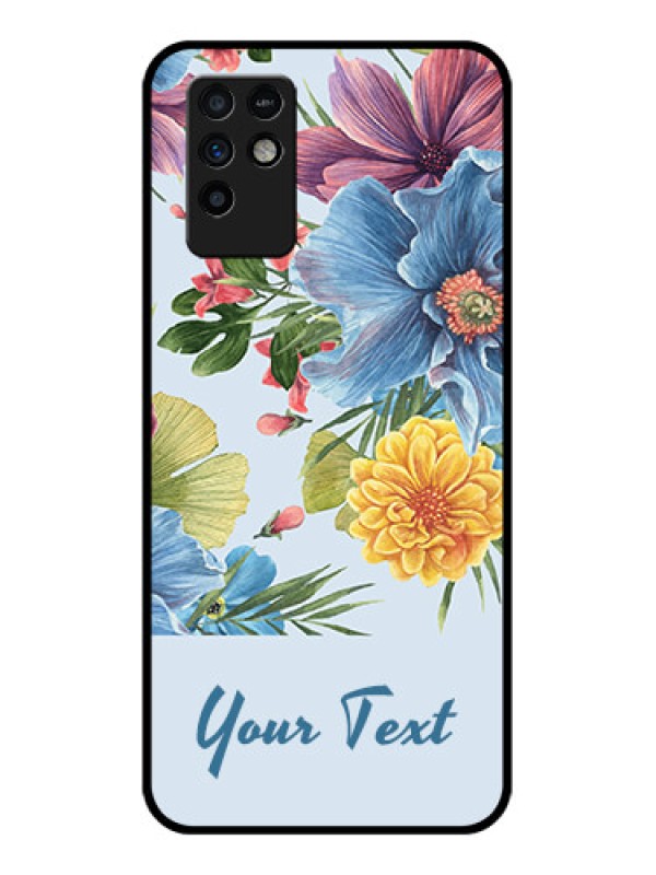 Custom Infinix Note 10 Custom Glass Mobile Case - Stunning Watercolored Flowers Painting Design