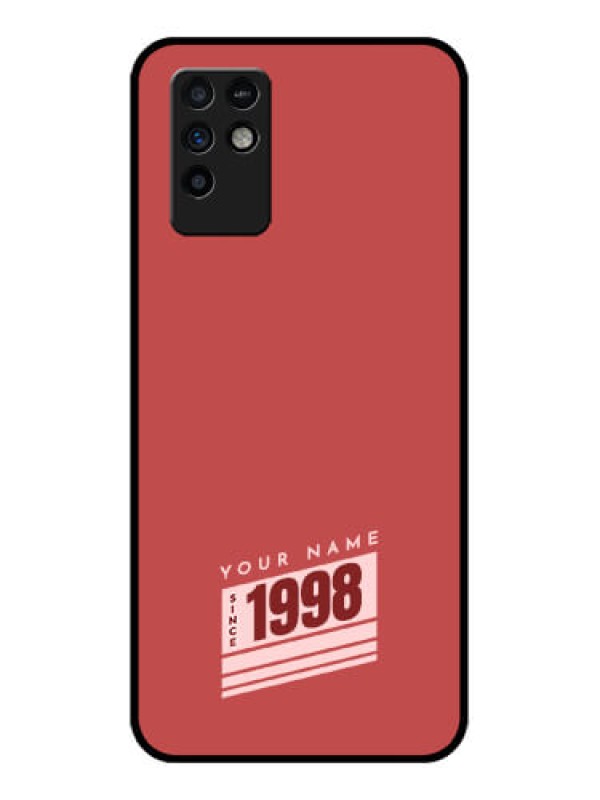 Custom Infinix Note 10 Custom Glass Phone Case - Red custom year of birth Design
