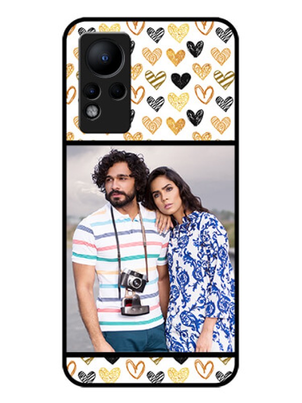 Custom Infinix Note 11 Photo Printing on Glass Case - Love Symbol Design