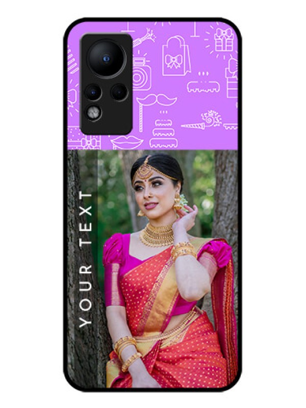 Custom Infinix Note 11 Custom Glass Mobile Case - Birthday Icons Design