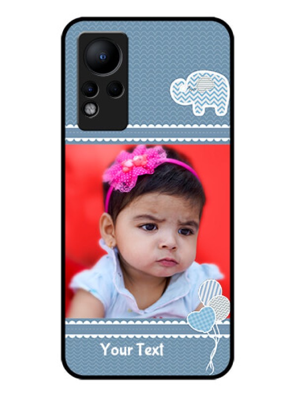Custom Infinix Note 11 Photo Printing on Glass Case - with Kids Pattern Design