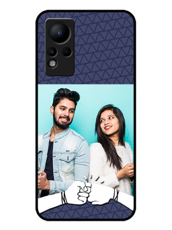 Custom Infinix Note 11 Photo Printing on Glass Case - with Best Friends Design