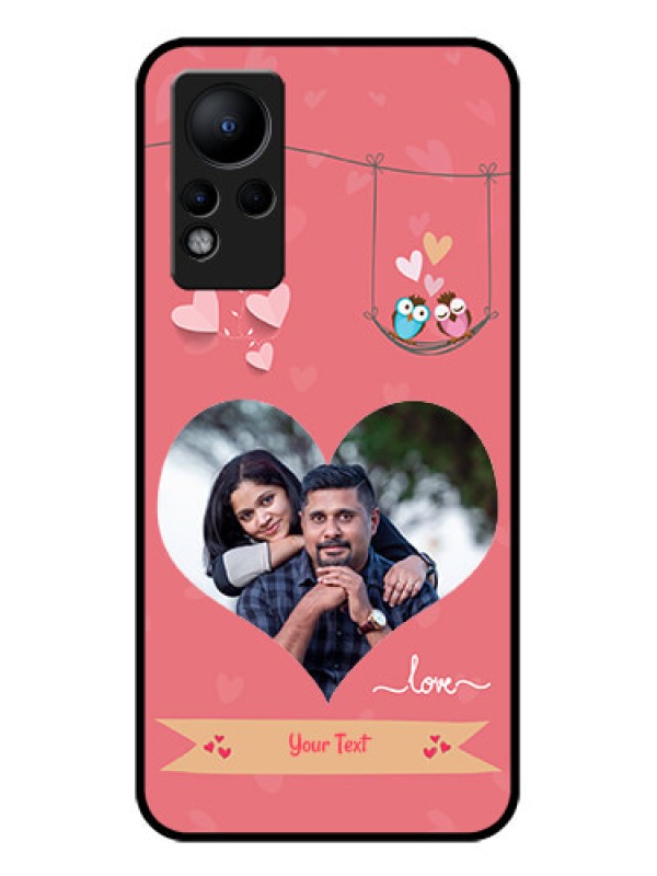 Custom Infinix Note 11 Personalized Glass Phone Case - Peach Color Love Design