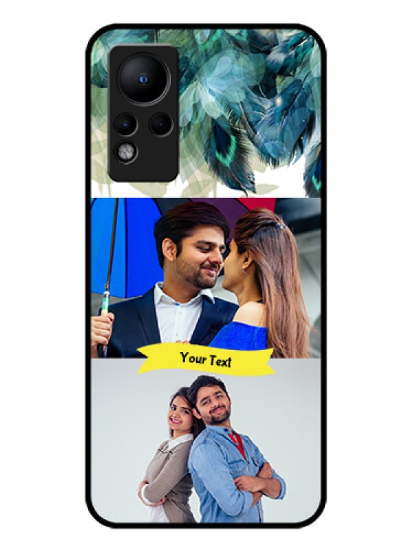 Custom Infinix Note 11 Personalized Glass Phone Case - Image with Boho Peacock Feather Design