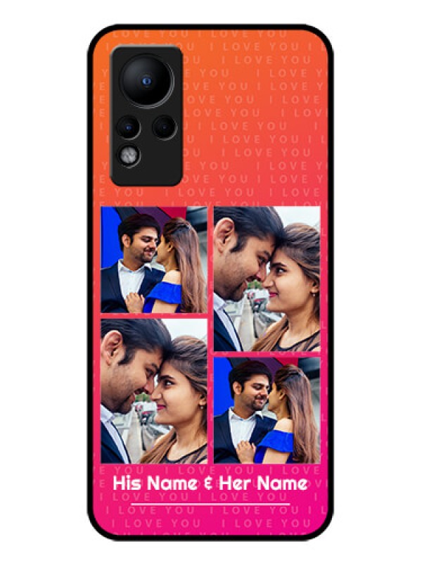 Custom Infinix Note 11 Custom Glass Phone Case - I Love You Pink Design
