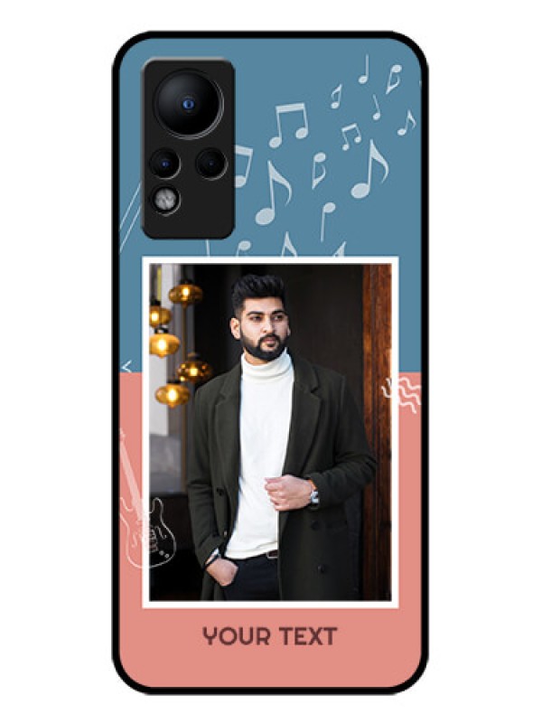 Custom Infinix Note 11 Photo Printing on Glass Case - with Color Musical Note Design