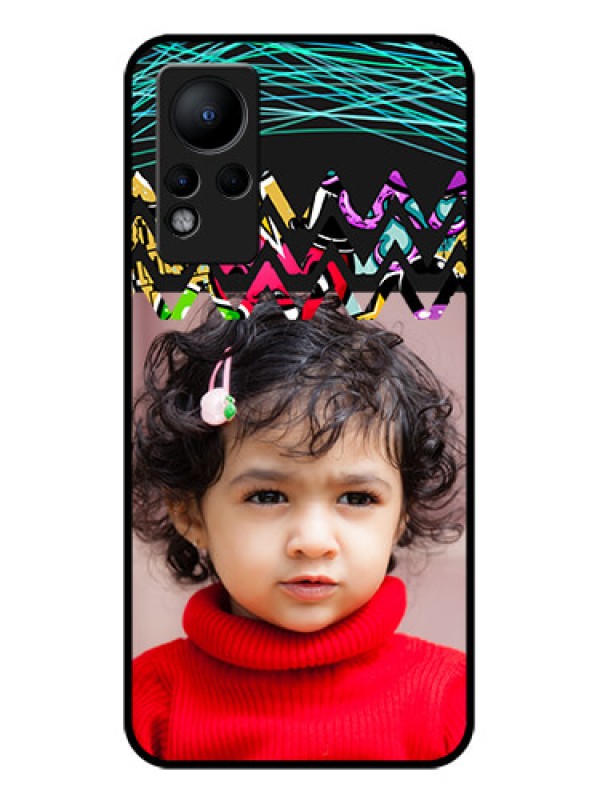 Custom Infinix Note 11 Personalized Glass Phone Case - Neon Abstract Design