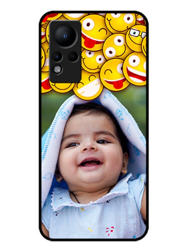 Custom Infinix Note 11 Custom Glass Mobile Case - with Smiley Emoji Design