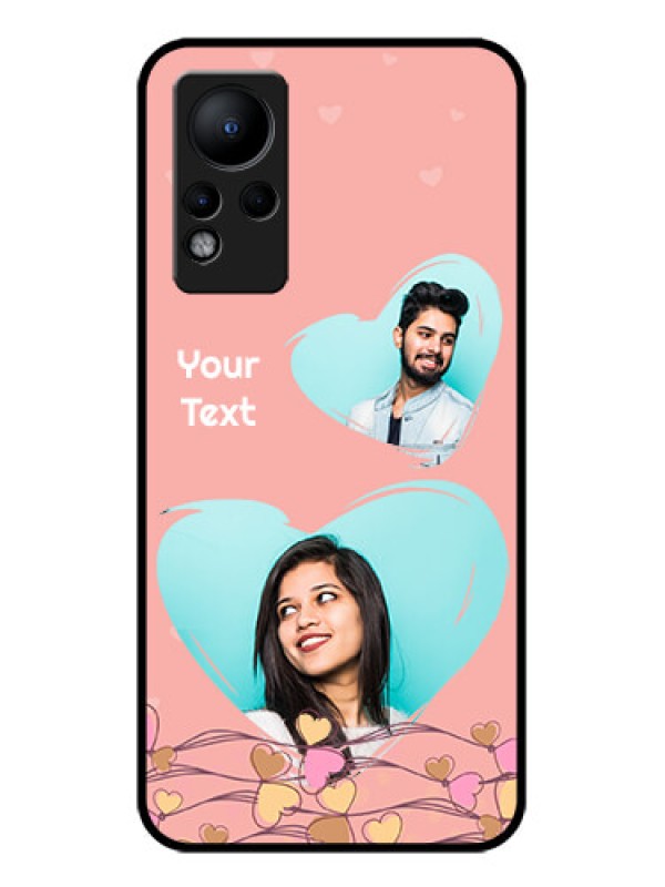 Custom Infinix Note 11 Custom Glass Mobile Case - Love Doodle Design