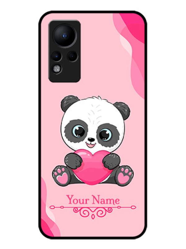 Custom Infinix Note 11 Custom Glass Mobile Case - Cute Panda Design