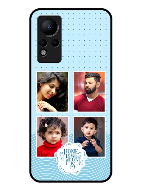 Custom Infinix Note 11 Custom Glass Phone Case - Cute love quote with 4 pic upload Design