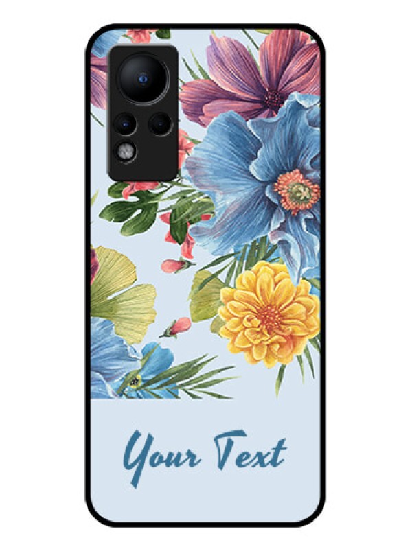 Custom Infinix Note 11 Custom Glass Mobile Case - Stunning Watercolored Flowers Painting Design